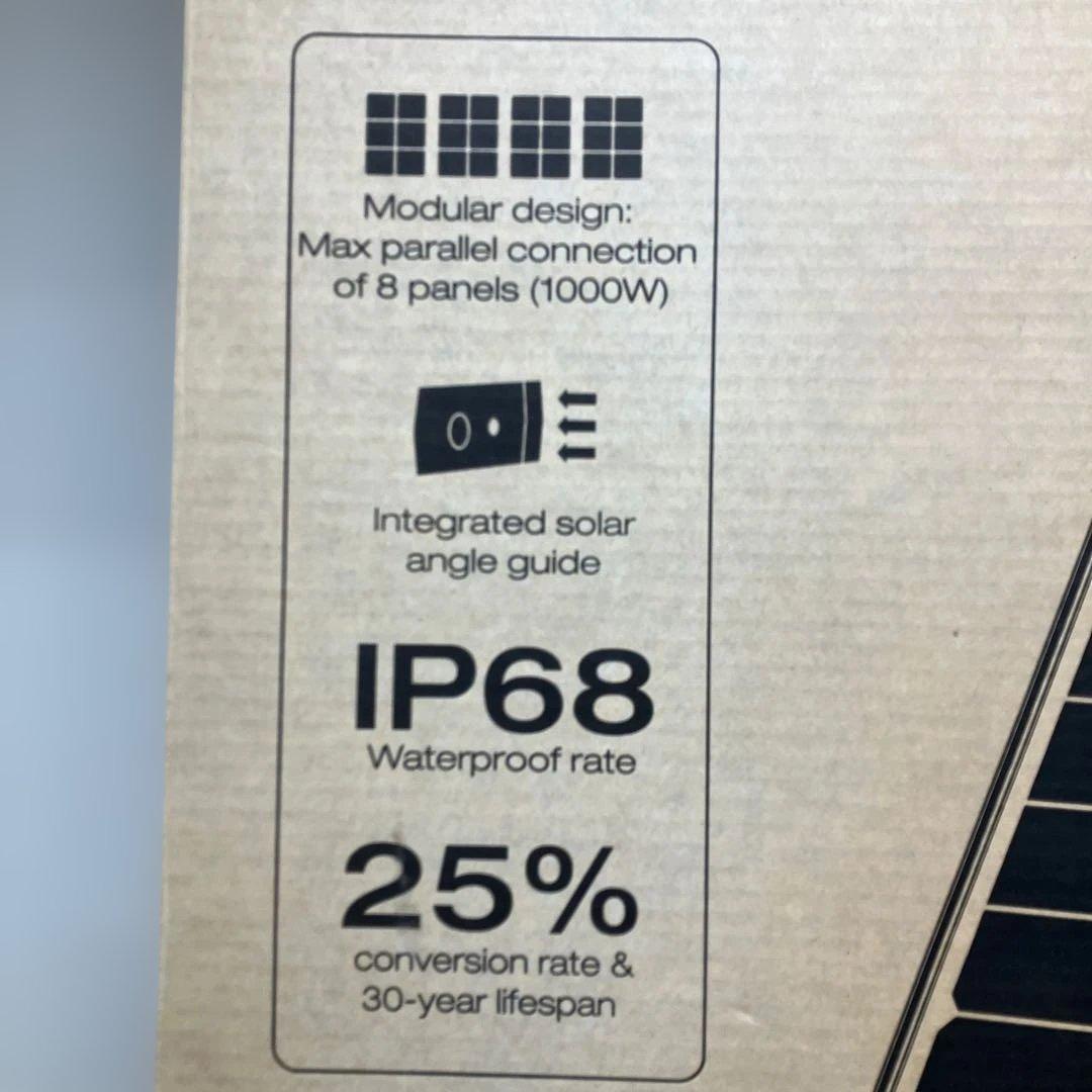 N556 EcoFlow 125W 両面ソーラーパネル ケーブル付