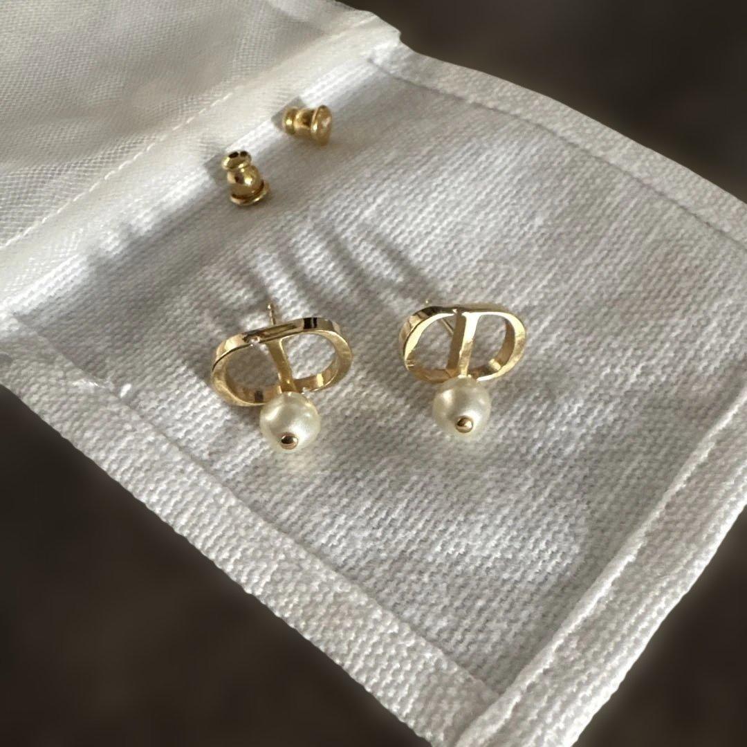 ディオール Dior Petit CD ピアス メタル & レジンパール