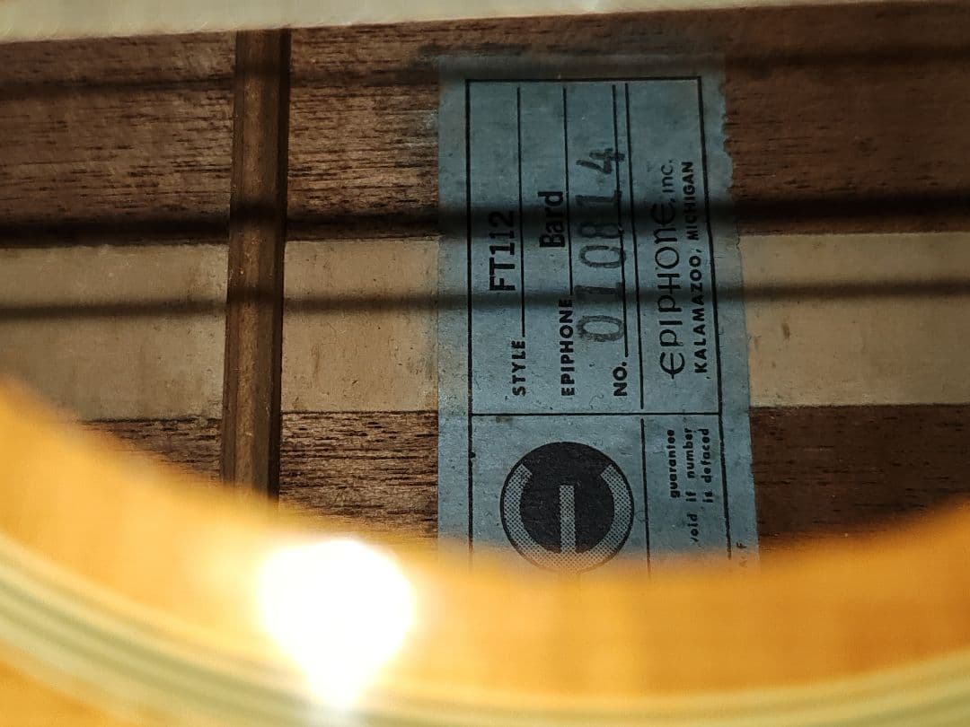 希少1967 エピフォン ft112 gibson b-45-12 カラマズー製
