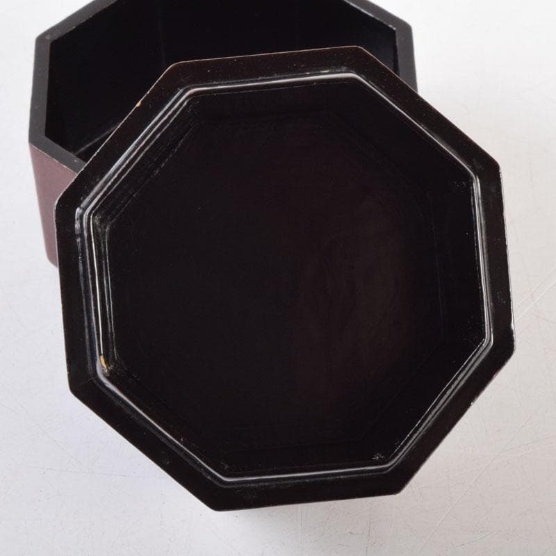 茶道具　山中塗　道場宗廣作　宗観好　一閑　八角茶器　共箱　V　8770