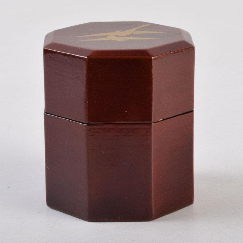 茶道具　山中塗　道場宗廣作　宗観好　一閑　八角茶器　共箱　V　8770