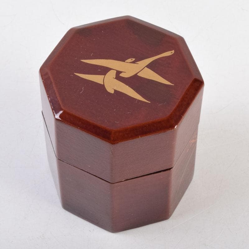 茶道具　山中塗　道場宗廣作　宗観好　一閑　八角茶器　共箱　V　8770