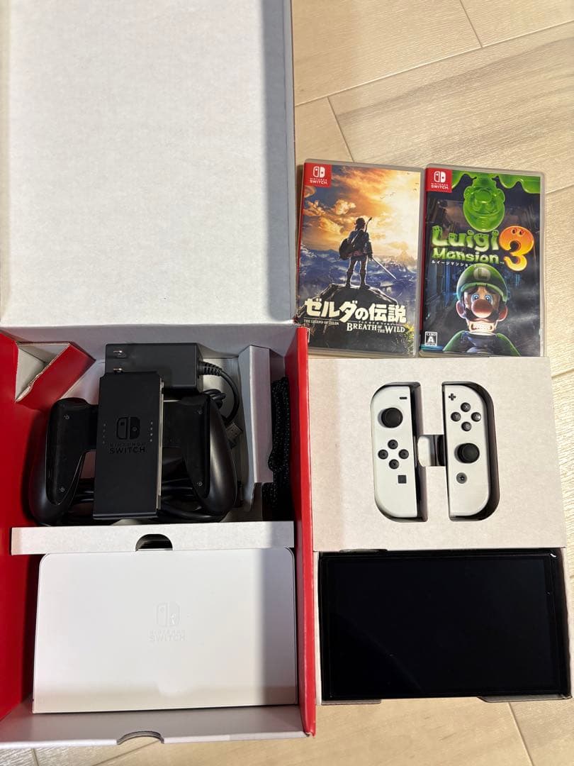 Nintendo Switch 本体 ホワイト ゲーム2本付き