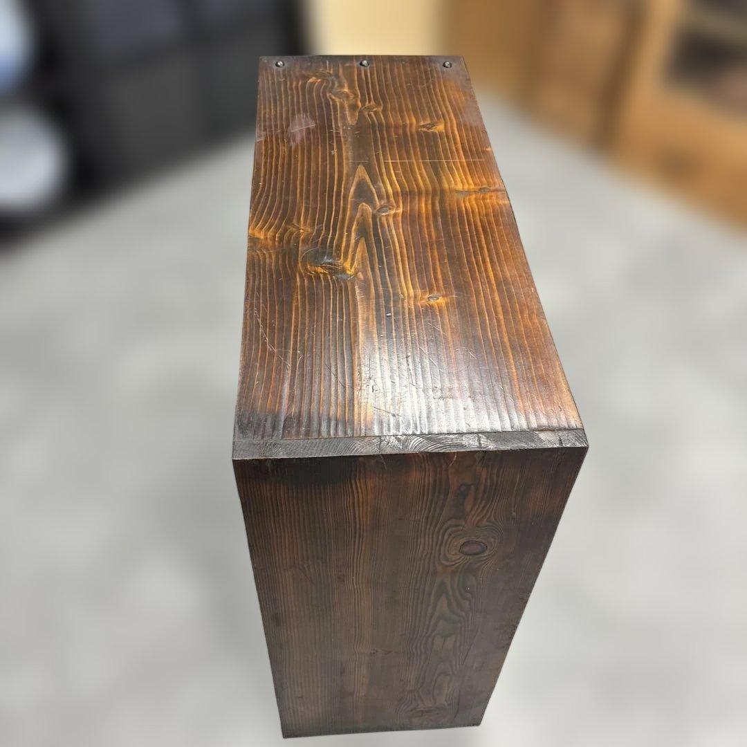 時代 帳場箪笥 両面仕様 車箪笥 鍵付き 民芸家具 和モダン 古家具