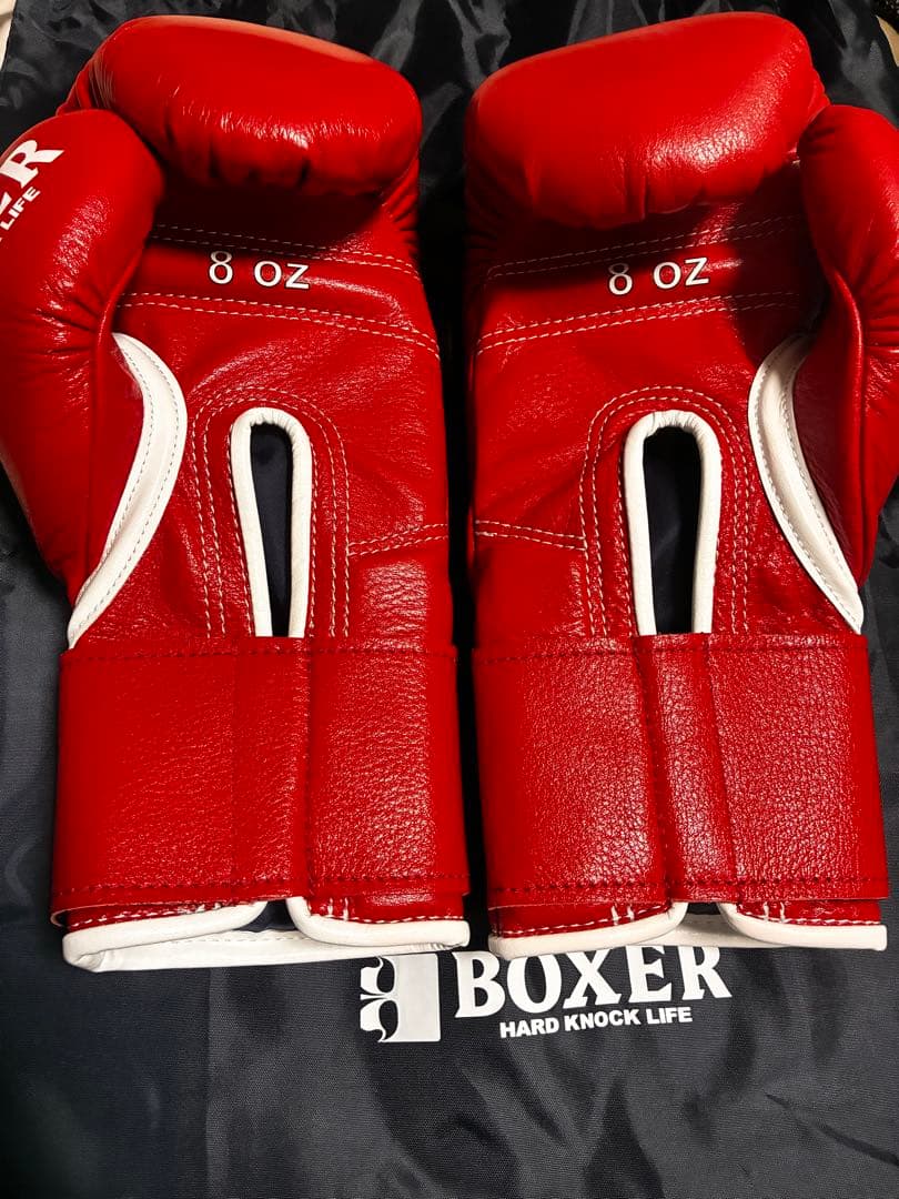 【定価2.8万】ISAMI BOXER 本革グローブ 8oz 赤×白