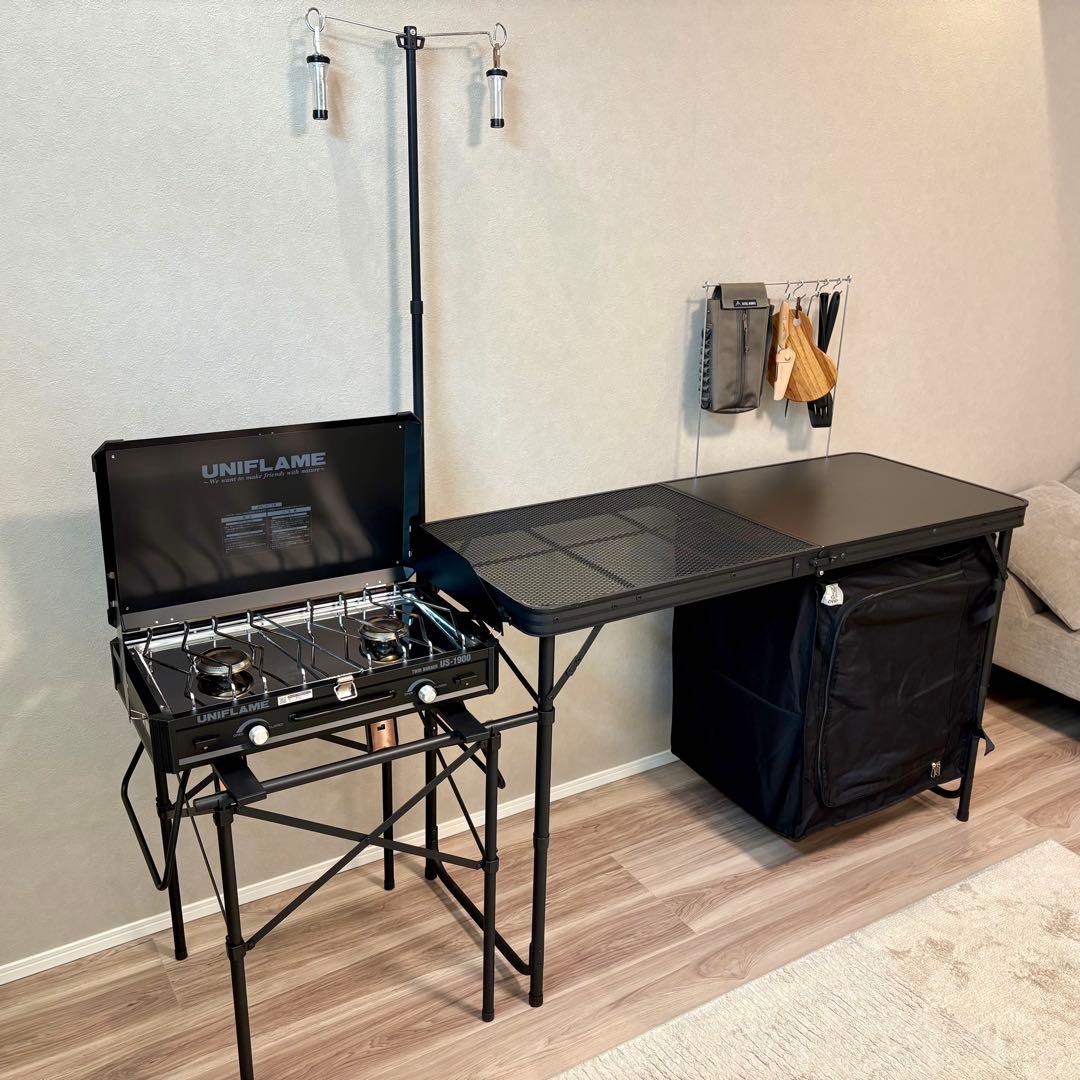 DoD キッチンテーブル クッキングキング ブラック TB5-723-BK