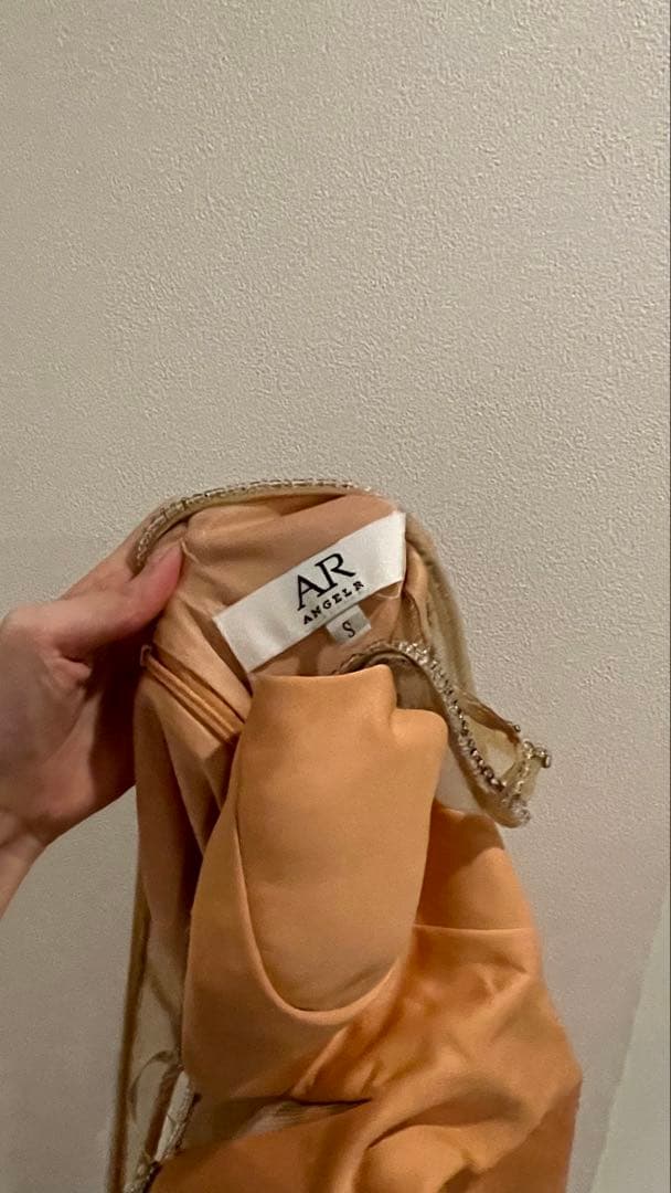 オレンジ Vネック ナイトドレス