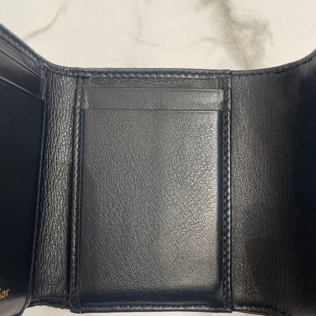 Dior 三つ折り財布 ベージュ/ネイビー　箱無し