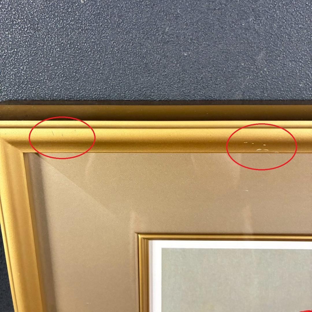 美品 中島千波「華」リトグラフ 直筆サイン・落款有証明シール有 額縁入 日本画家