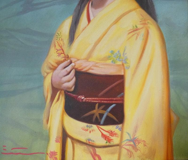 【値下げ】人物画　油絵　清水悦男　少女　F6号　額付き　手描き　肉筆