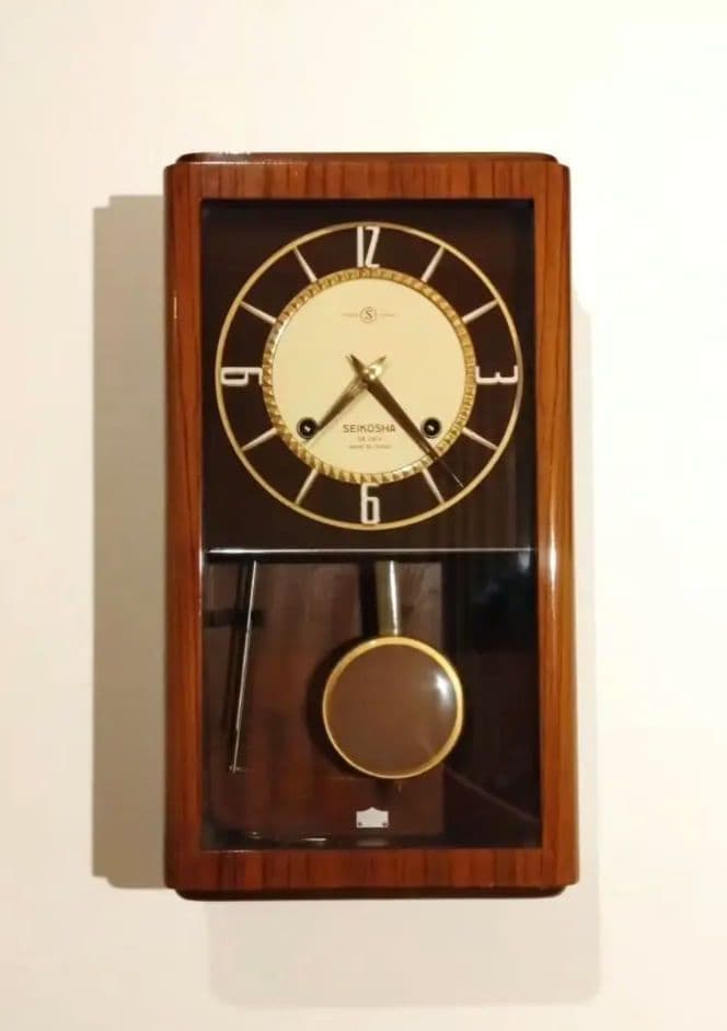 柱時計　精工舎　二週間巻スリゲル　昭和レトロ　ゼンマイ　ユンハンス