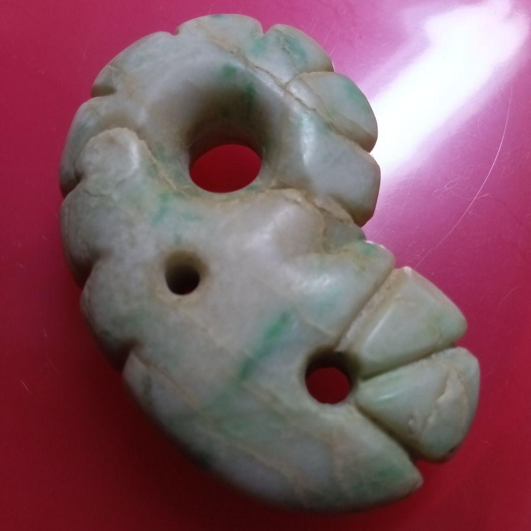 極上翡翠 　大型環状勾玉　秀麗勾玉　護符勾玉　歴史史料　極彩極上翡翠勾玉