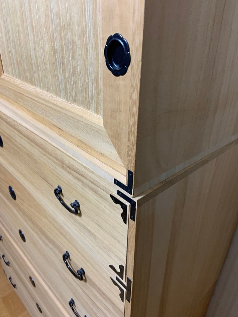 桐箪笥 3段重ね 着物収納 和家具 桐タンス たのメル便／直接引き取り可」