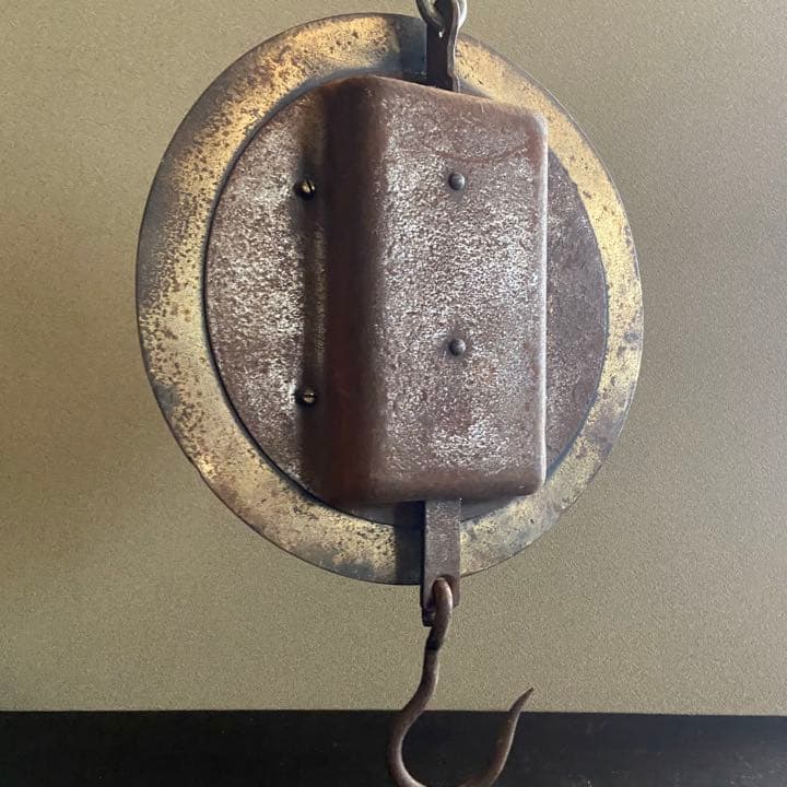 イギリスアンティーク　ハンギングスケール　真鍮製　SALTER社　ブロカント