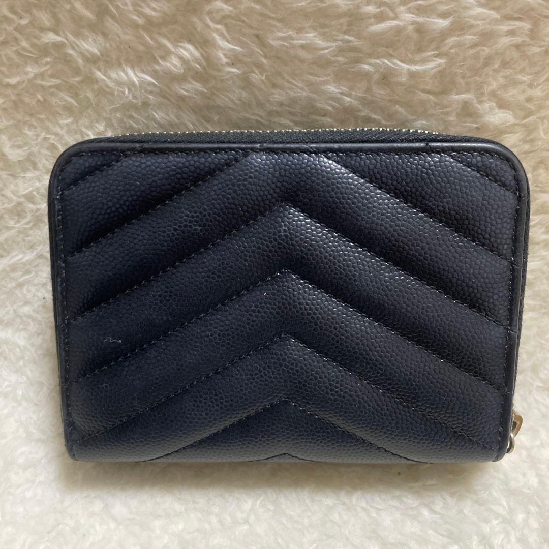 SAINT LAURENT　サンローラン　キャビアスキン　折り財布