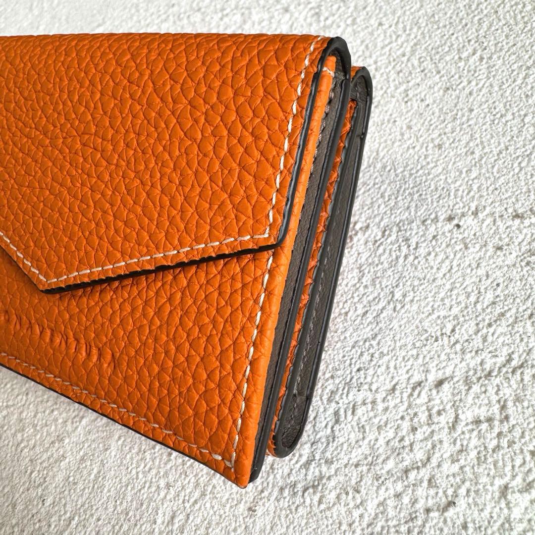 未使用 ボナベンチュラ スモール ウォレット 三つ折り財布 オレンジ エトープ