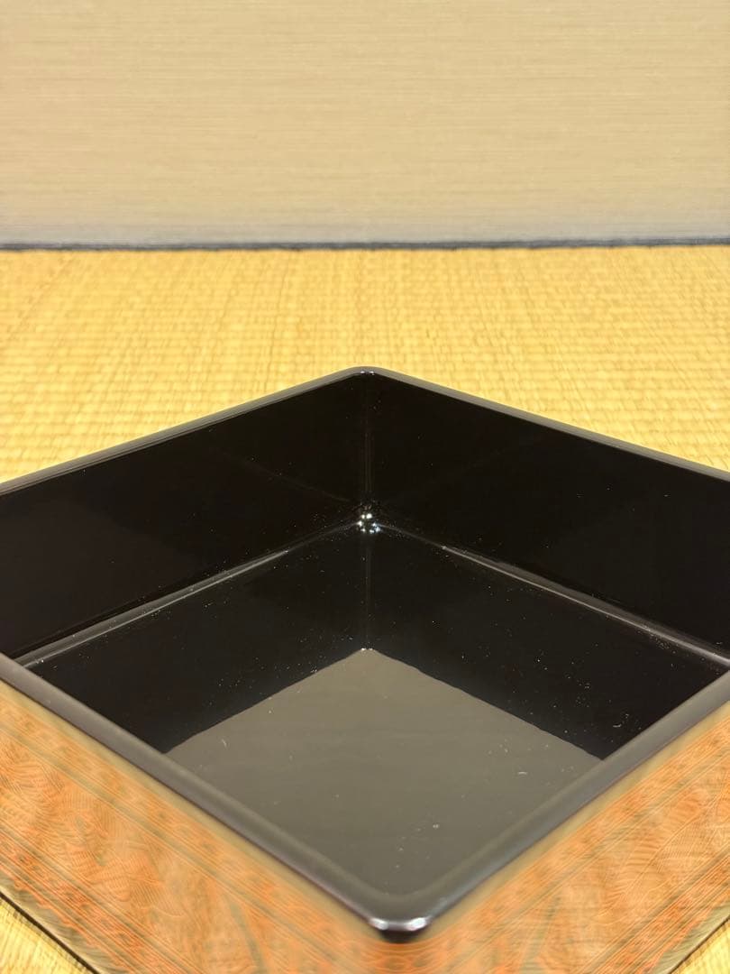 讃岐漆器 筒井隆之 造 蒟醤塗 三段重箱 伝統工芸 讃岐 香川漆器 茶懐石道具