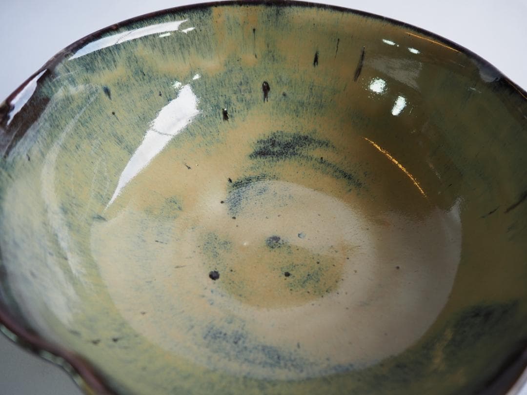 裏千家14世淡々斎宗室御書付『高取焼梅形菓子器』13代亀井味楽造（共箱）