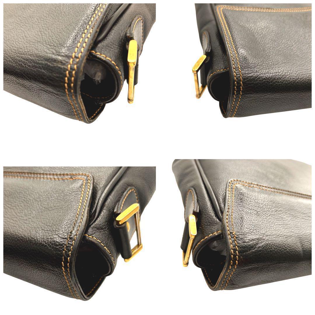 【美品】ダンヒル ダレスバッグ ビジネスバッグ レザー ゴールド金具 黒