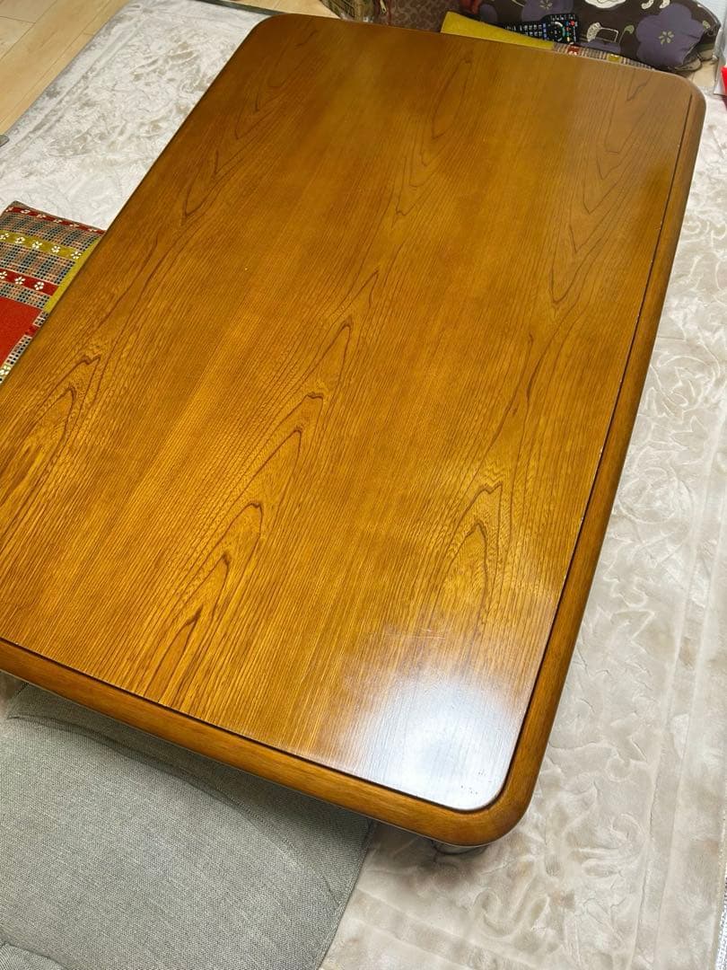 YUASAリビングコタツKTK-1209B（BR）テーブル 木製 長方形