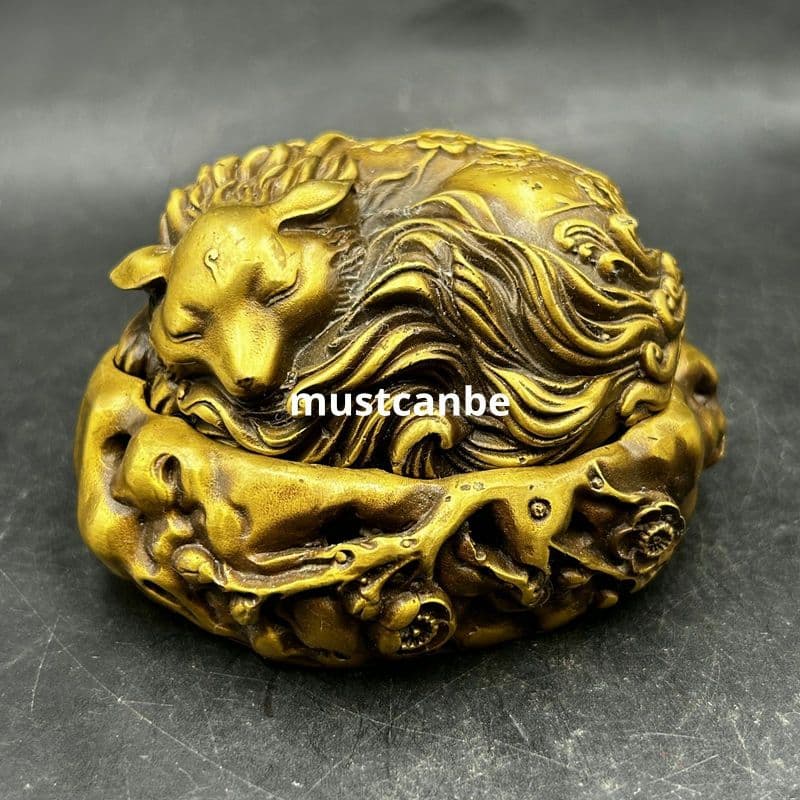 銅 細工 梅花狐薫る香炉 灰皿 茶道具 香道具 九尾狐 装飾品 工芸品置物