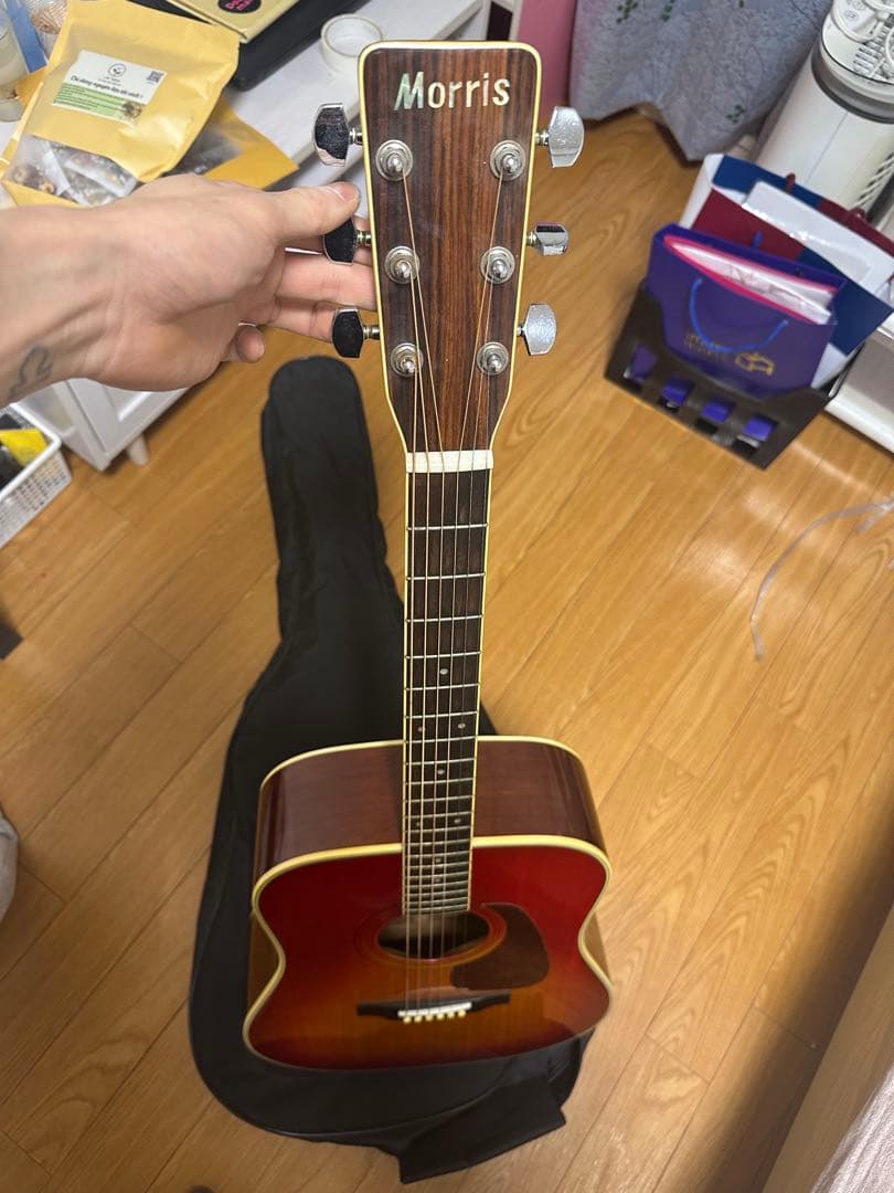 Morris アコースティックギター レッドグラデーション