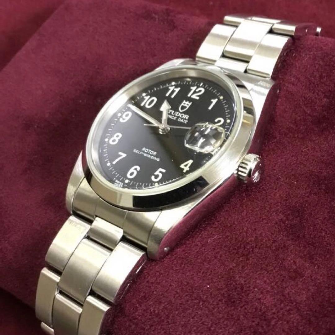 超美品 TUDOR 自動巻き ブラック アラビア レンジャー針 BK 付属品完備