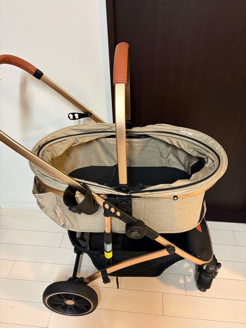 ベージュ キャンバス ペットカート