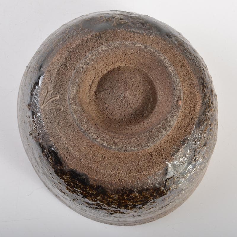 十三代中里太郎右衛門造　朝鮮唐津　茶碗　仕覆付　共布　鵬雲斎極め箱　DR6728