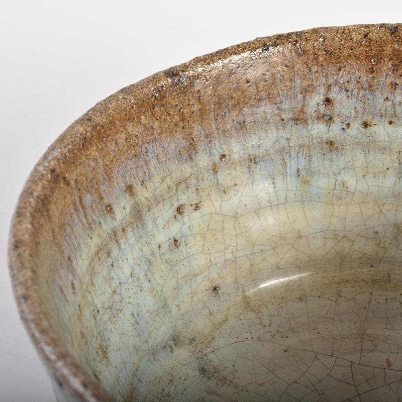 十三代中里太郎右衛門造　朝鮮唐津　茶碗　仕覆付　共布　鵬雲斎極め箱　DR6728