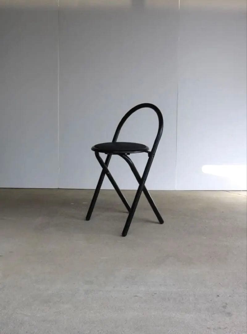 スツール　折りたたみ　チェア　ポストモダン　ブラック　ジャパニーズモダン　80s