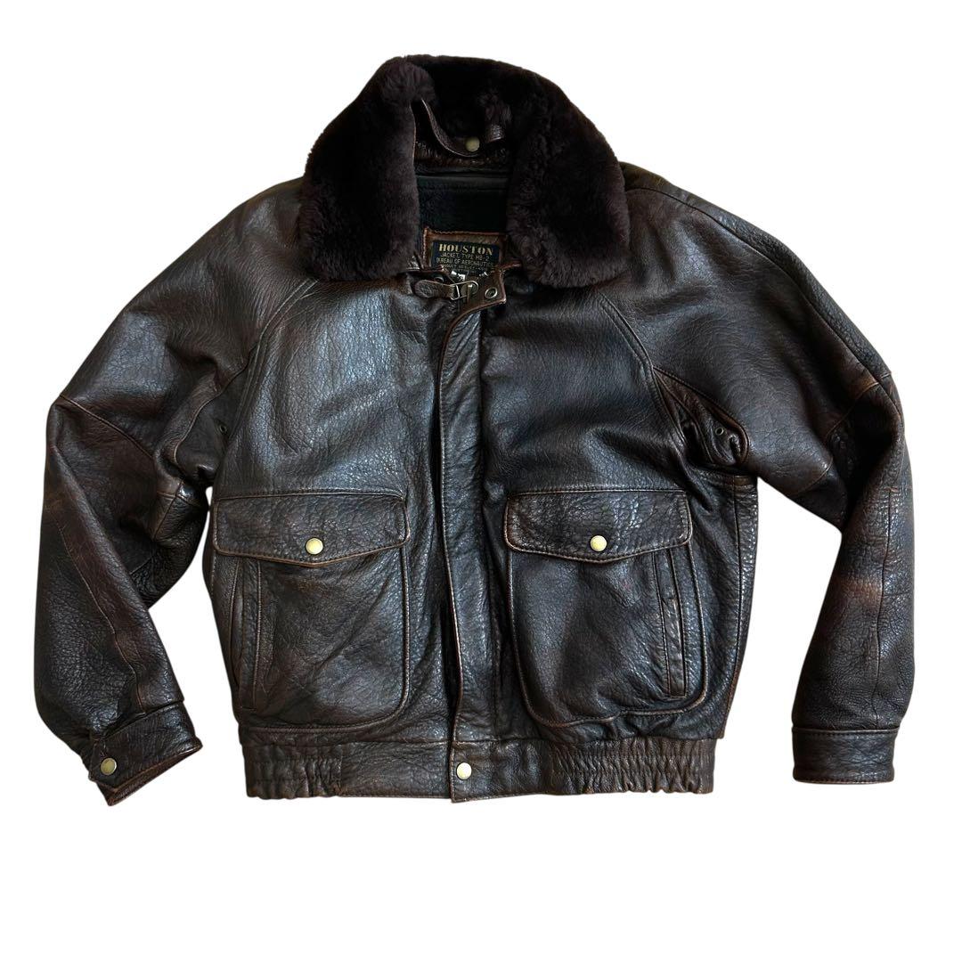 ★美品★ HOUSTON MB-2 レザー ボア着脱ライナー付 ラムレザー