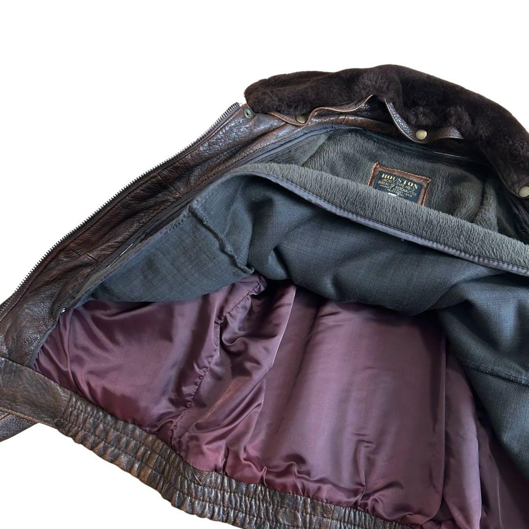 ★美品★ HOUSTON MB-2 レザー ボア着脱ライナー付 ラムレザー