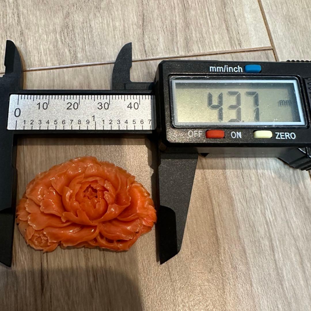 本珊瑚　珊瑚　ルース　アンティーク　大正ロマン　帯留　着物　13.9g