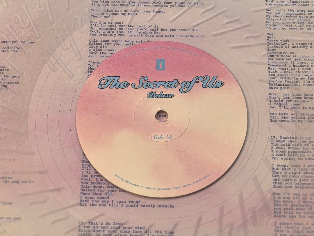 Gracie Abrams-Secret Of Us （クリアヴァイナル2LP）