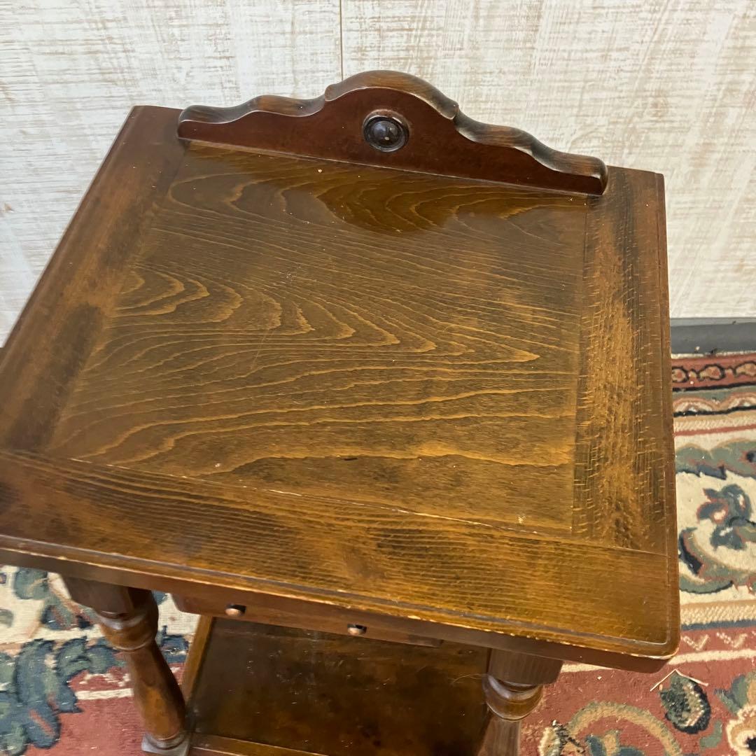 昭和レトロ 真和工芸 木製コンソールテーブル コールキャビネット 電話台 花台