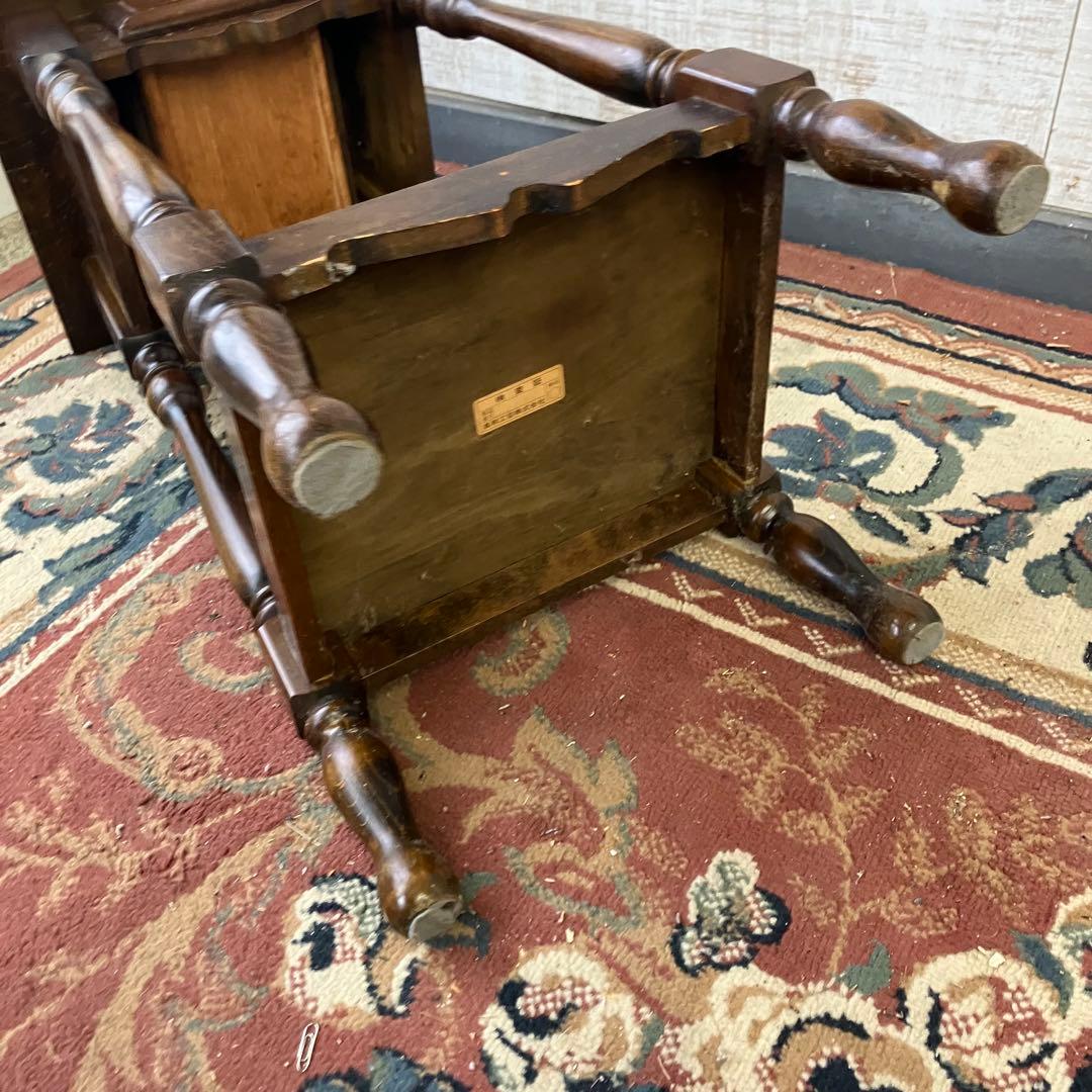 昭和レトロ 真和工芸 木製コンソールテーブル コールキャビネット 電話台 花台