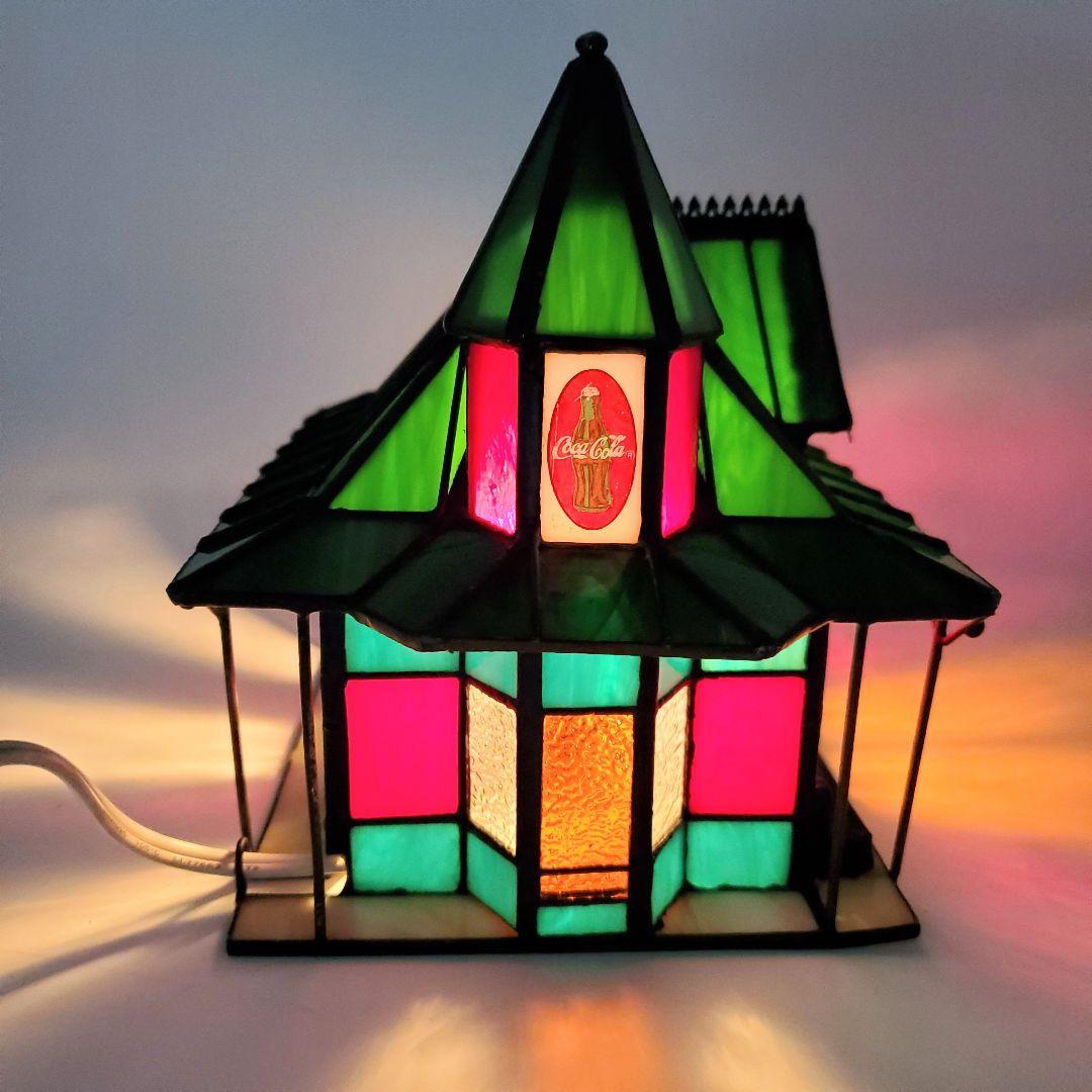 コカ・コーラ ステンドグラス ジオラマライト【トレインステーション】