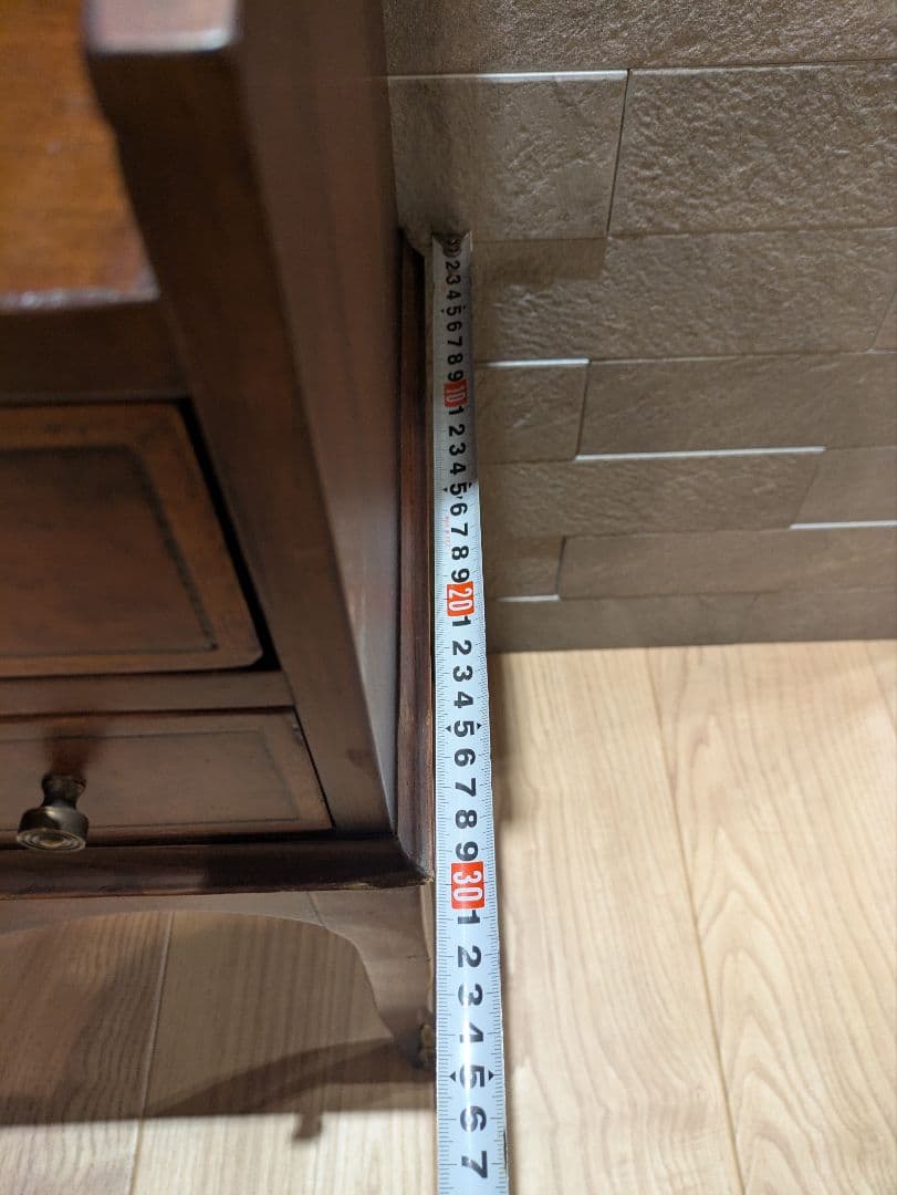 英国 猫脚 アンティーク調 キャビネット 飾り棚 引き出し付き コンソールラック