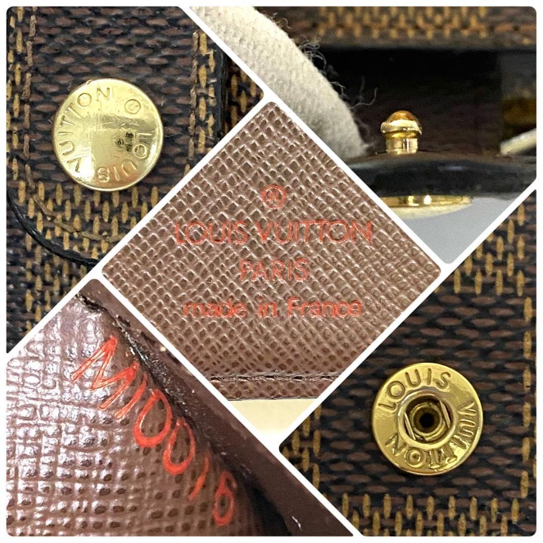 ルイ ヴィトン◎ヴィエノワ ダミエ がま口 エベヌ 二つ折り ブラウン 茶色