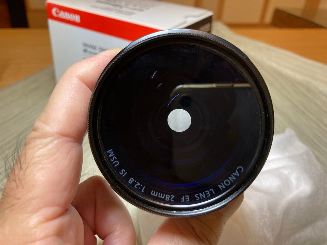 CanonEF28mmF2.8 IS USM PLフィルター、フード、ケース付き