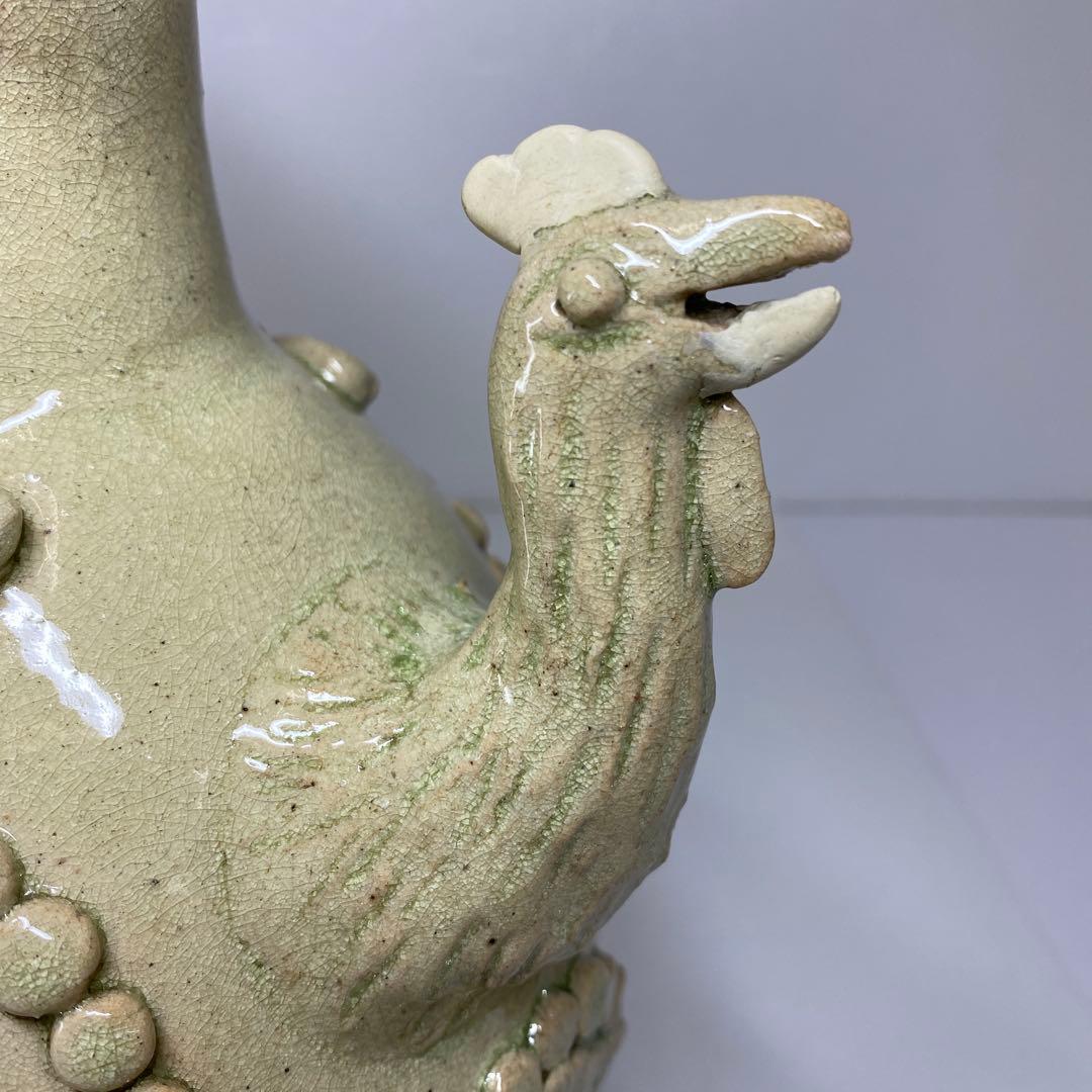 中国宋時代　鶏形青磁水注　高さ32㎝　トヒチ　東な7-0329☆2F