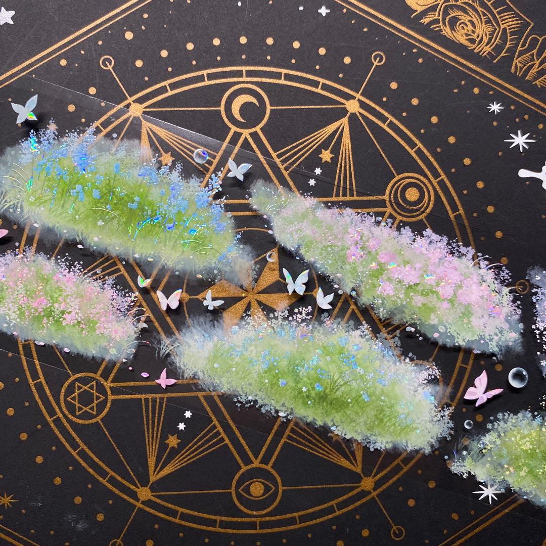 【9160】海外　中古巻　貝殻光マスキングテープ　半透明　芝生　お花　装飾系