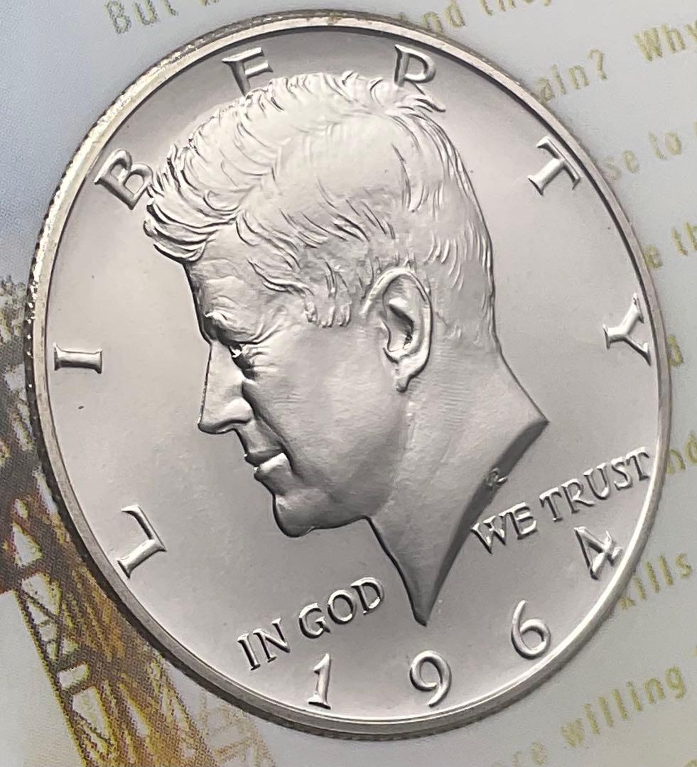 1964年　アメリカ　ハーフダラー　ケネディ　NGC PF69 サイン　銀貨
