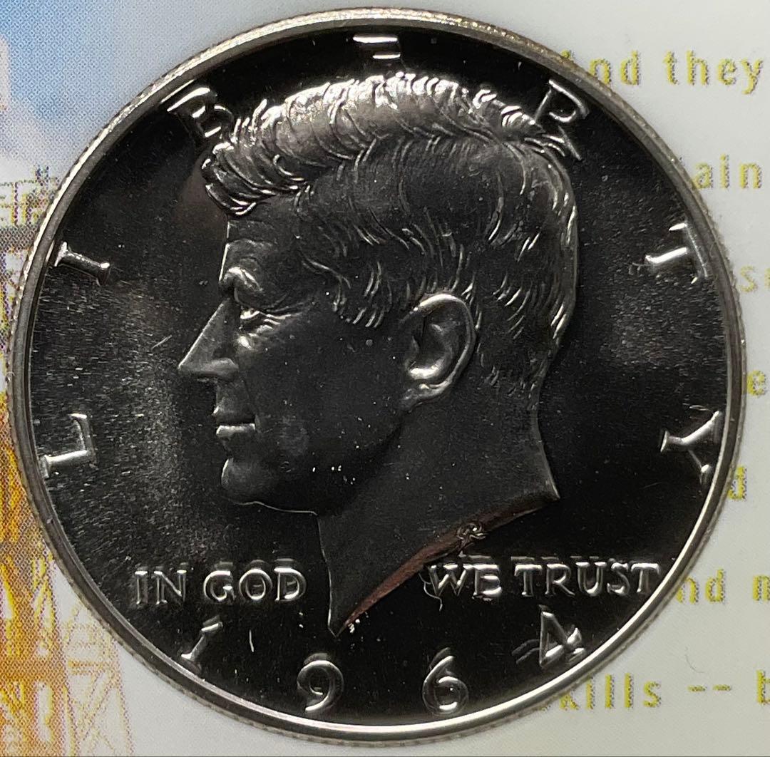 1964年　アメリカ　ハーフダラー　ケネディ　NGC PF69 サイン　銀貨