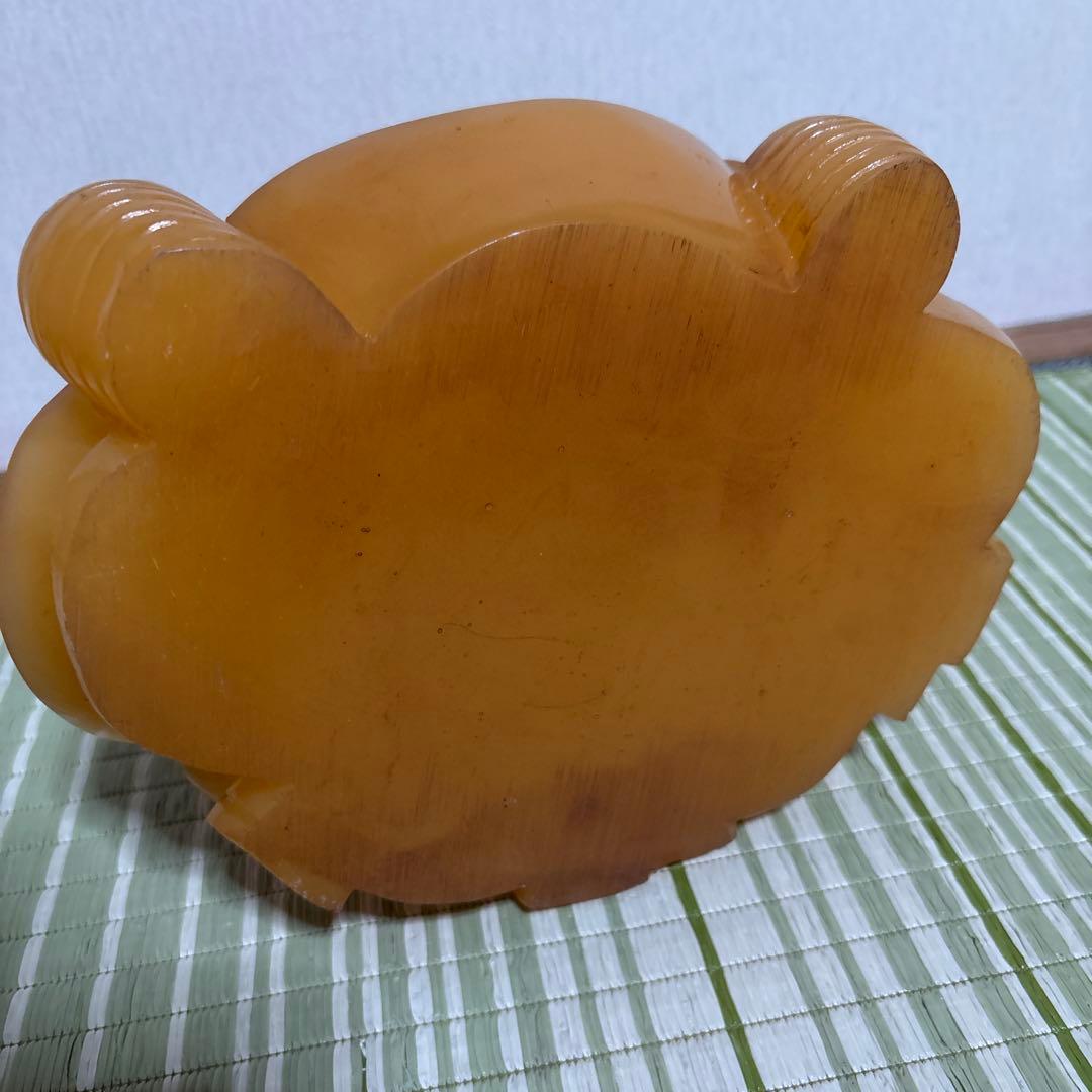 七福神　布袋様　置物　イエロー ストーン　翡翠　風水　インテリア