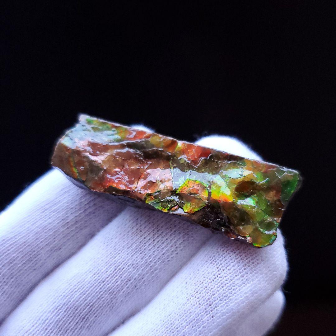 遊色 アンモライト 化石 本物 カナダ産 45.94mm anr8