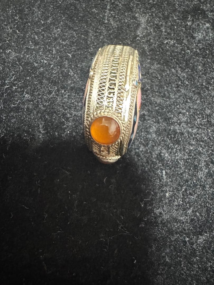 中国 七宝 銀細工 silver 宝石ケース 天然石