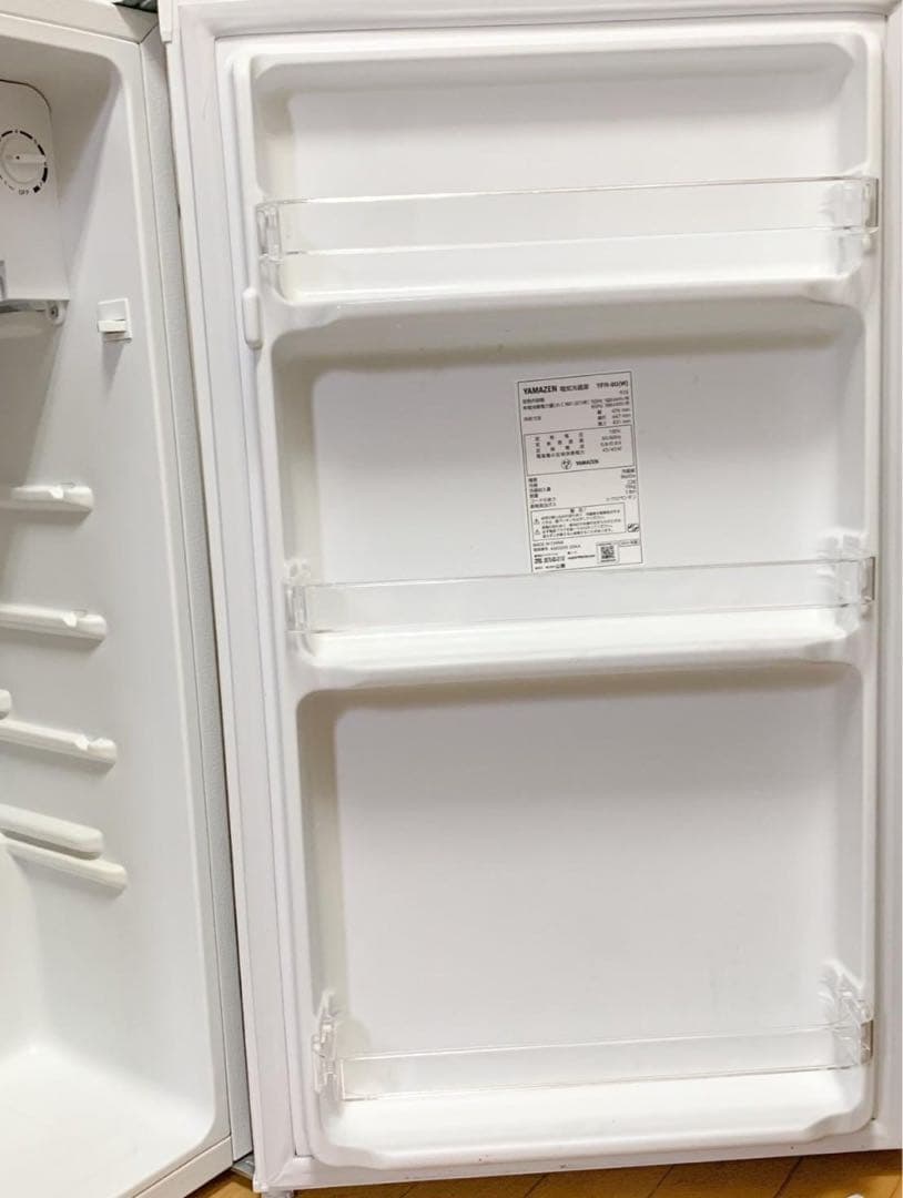 山善　冷蔵庫 92L 右開き YFR-90(W) 1ドア 小型 製氷スペース付き