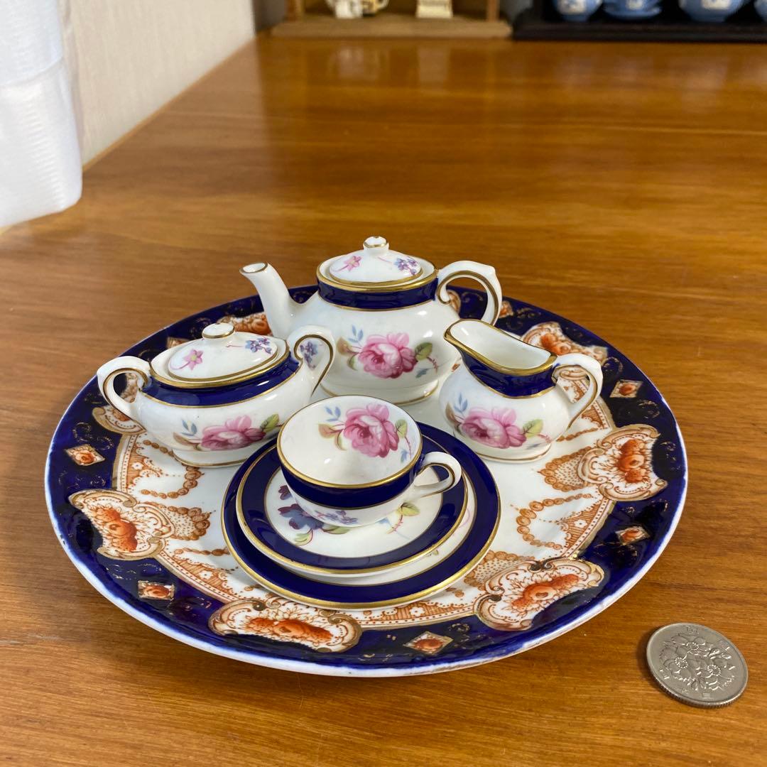 コールポート ミニチュア　コバルト　ローズ　ティーセット　ティタニア　チタニア
